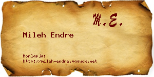 Mileh Endre névjegykártya